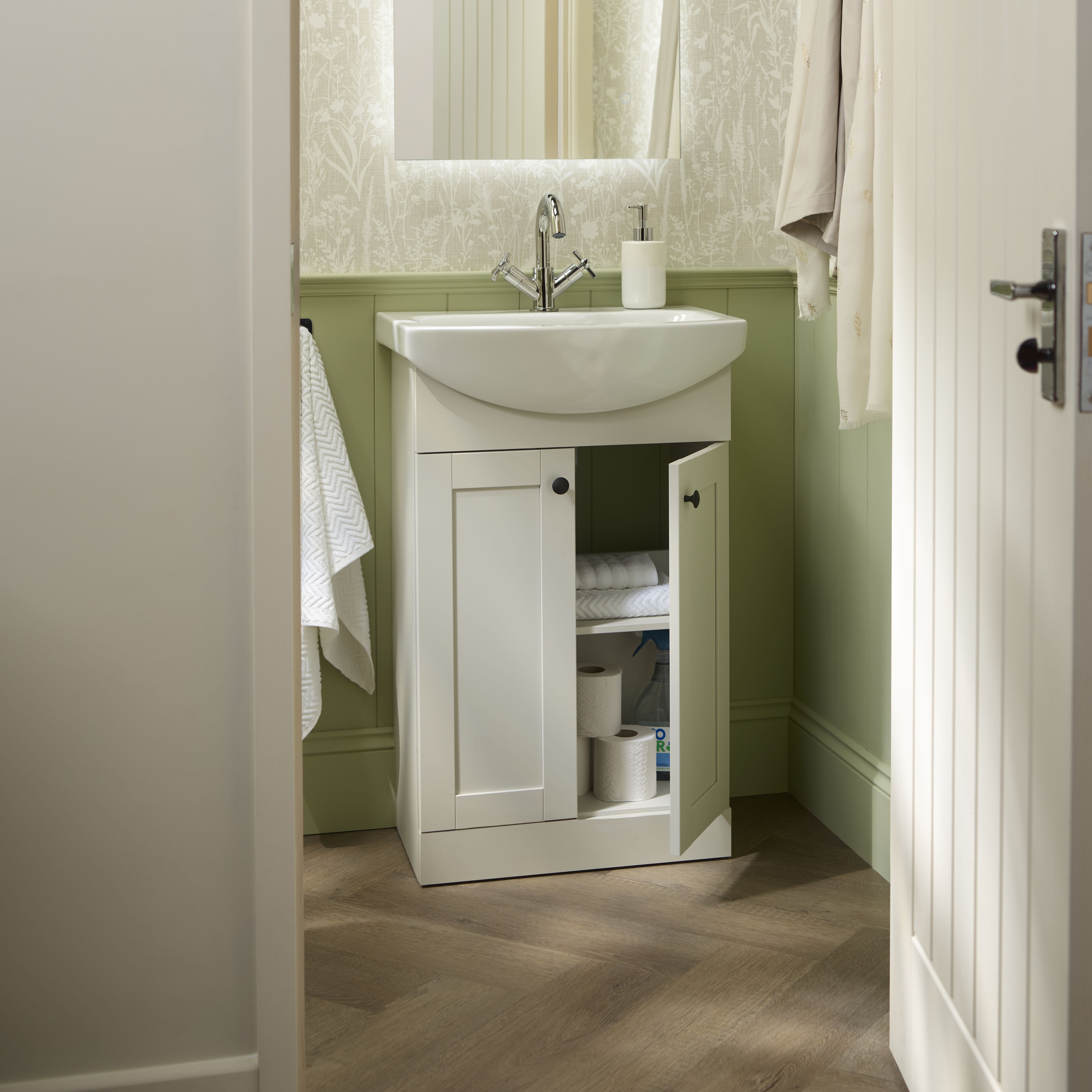 1 panel Unglazed Cottage Primed White Woodgrain effect Internal Door, (H)1981mm (W)762mm (T)35mm