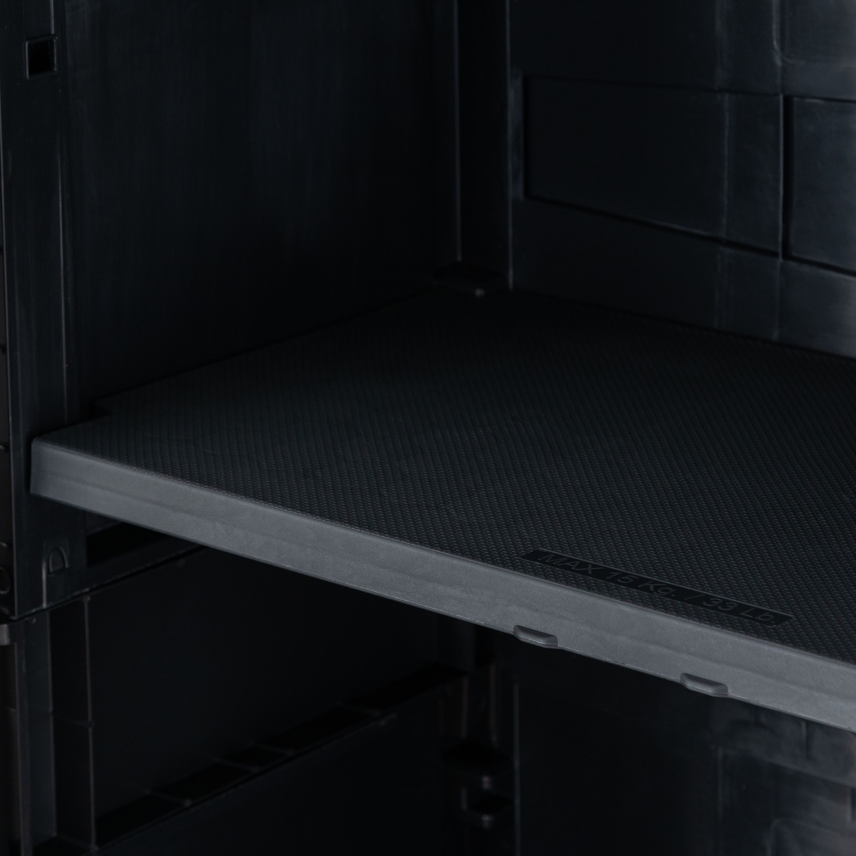 1 shelf Black Plastic Utility Short storage cabinet (H)88cm x (W)66cm x (D)40cm