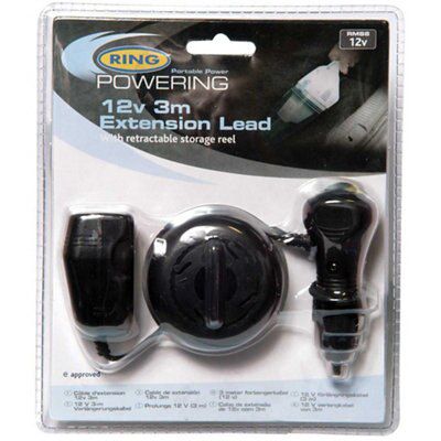 1 socket 10A Black Extension lead, 3m