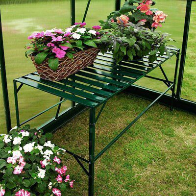 Wooden greenhouse staging deals b&q