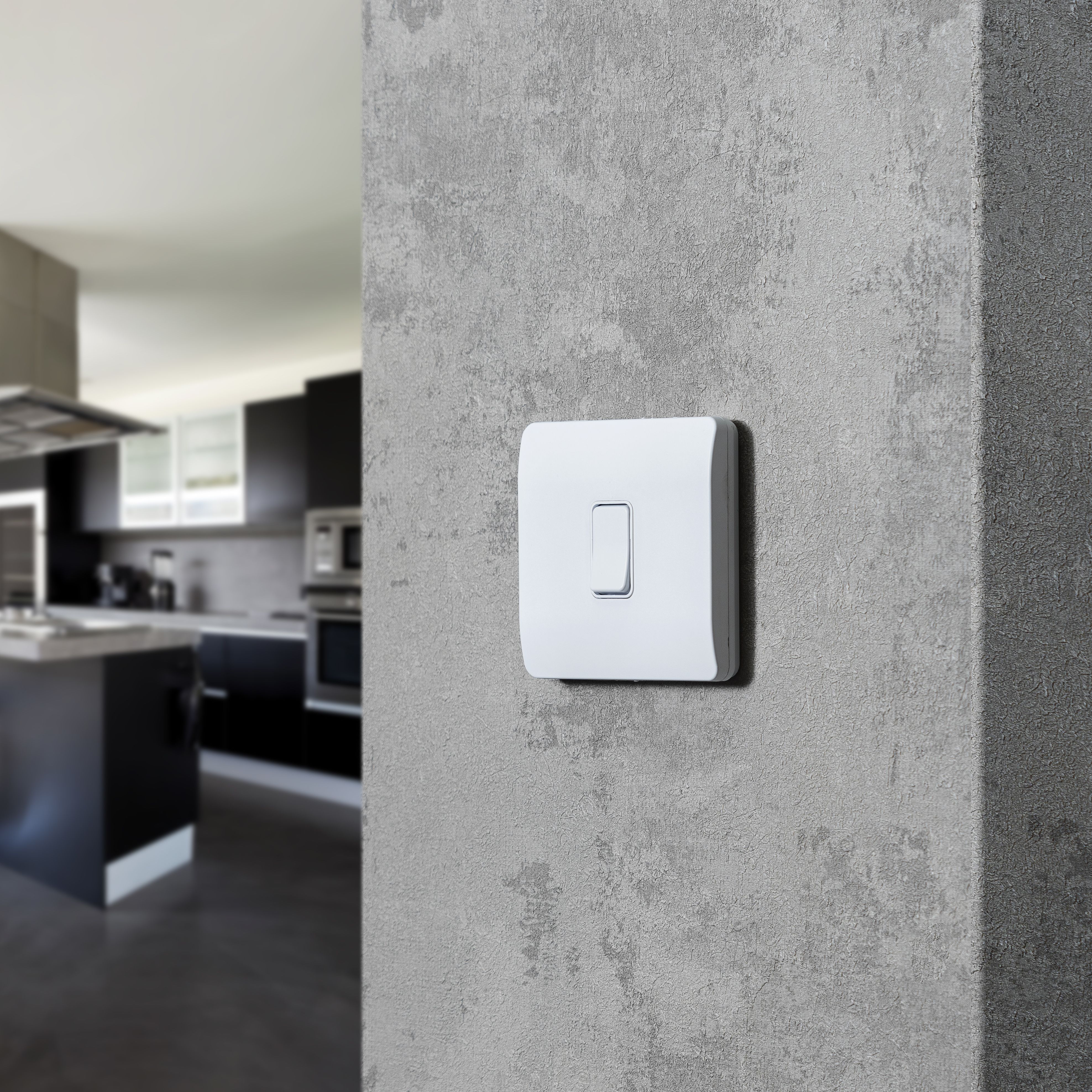 1 way 1 gang Retractive switch Kinetic Matt White