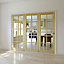 10 Lite Glazed Clear pine Internal Tri-fold Door set, (H)2035mm (W)2374mm