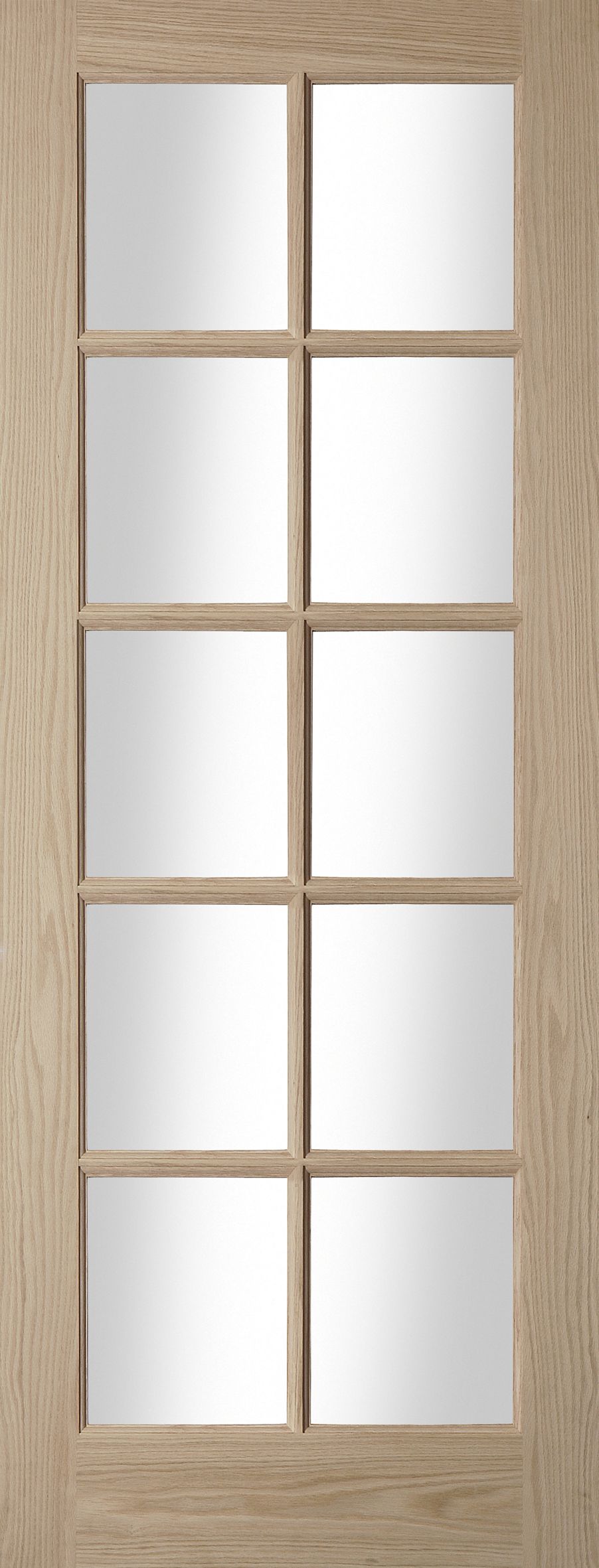 10 Lite Glazed Oak veneer Internal Door