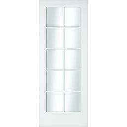10 Lite Glazed Primed White LH & RH Internal Door, (H)1981mm (W)686mm