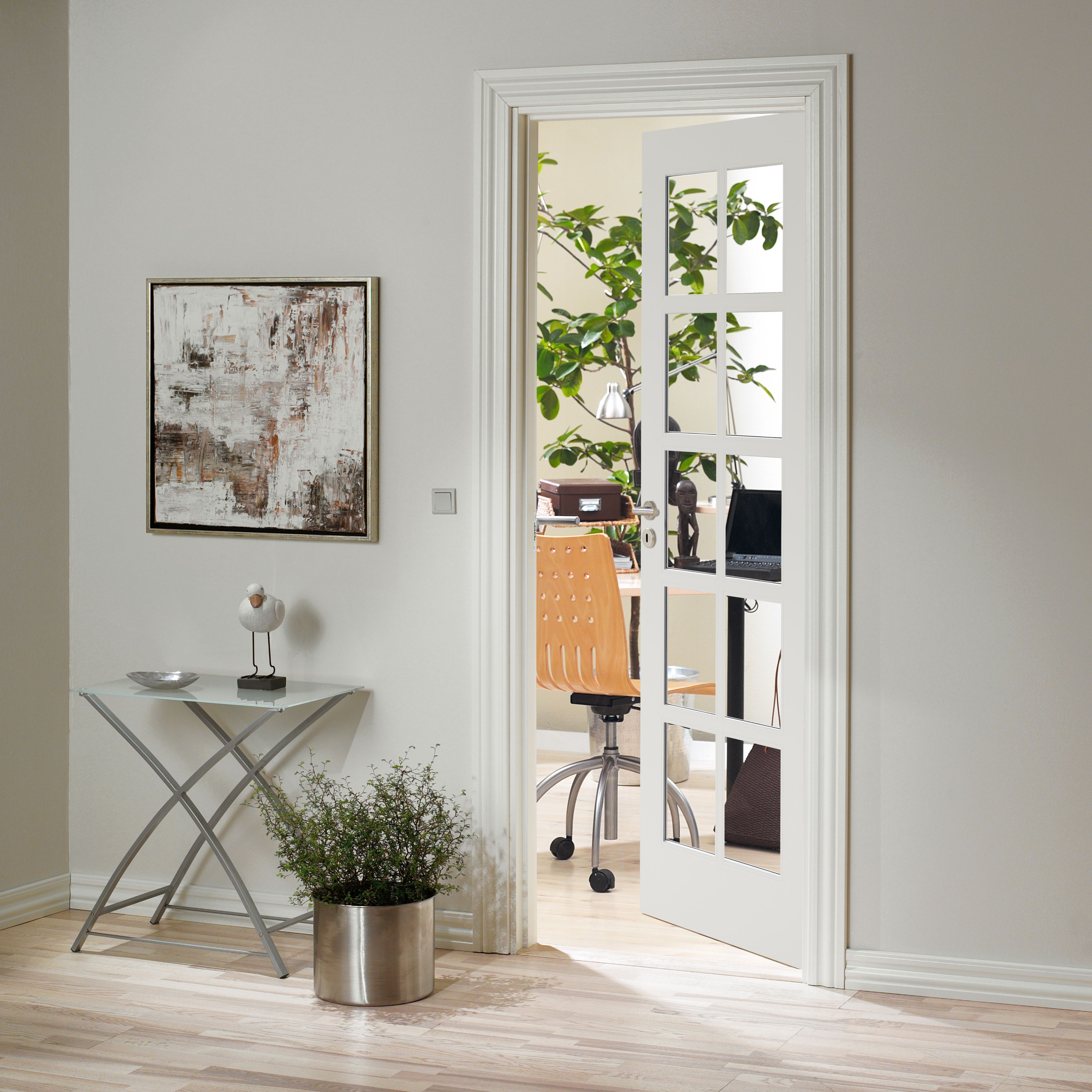 10 Lite Glazed White Internal Door, (H)1981mm (W)762mm (T)35mm