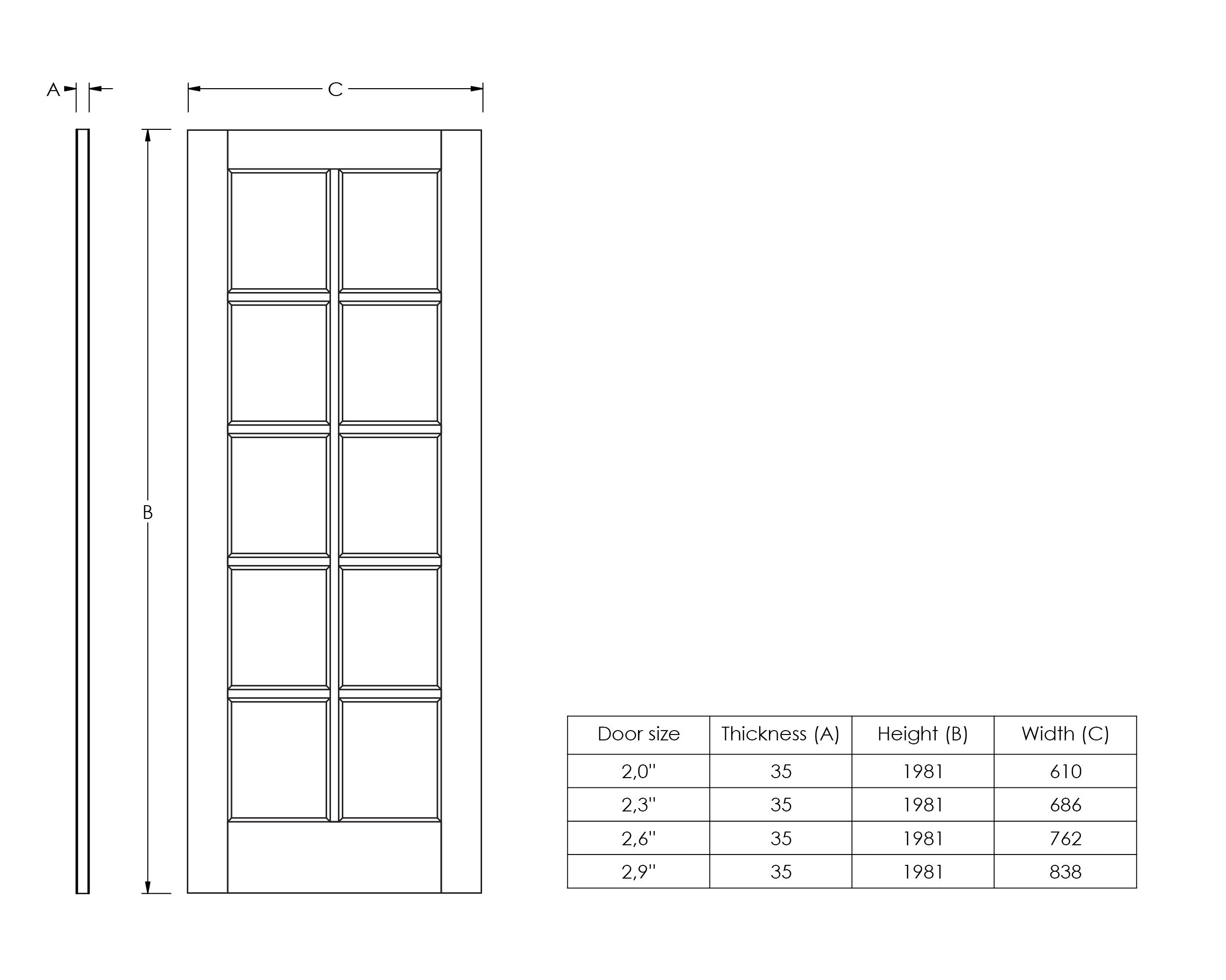 10 Lite Glazed White Internal Door - 5