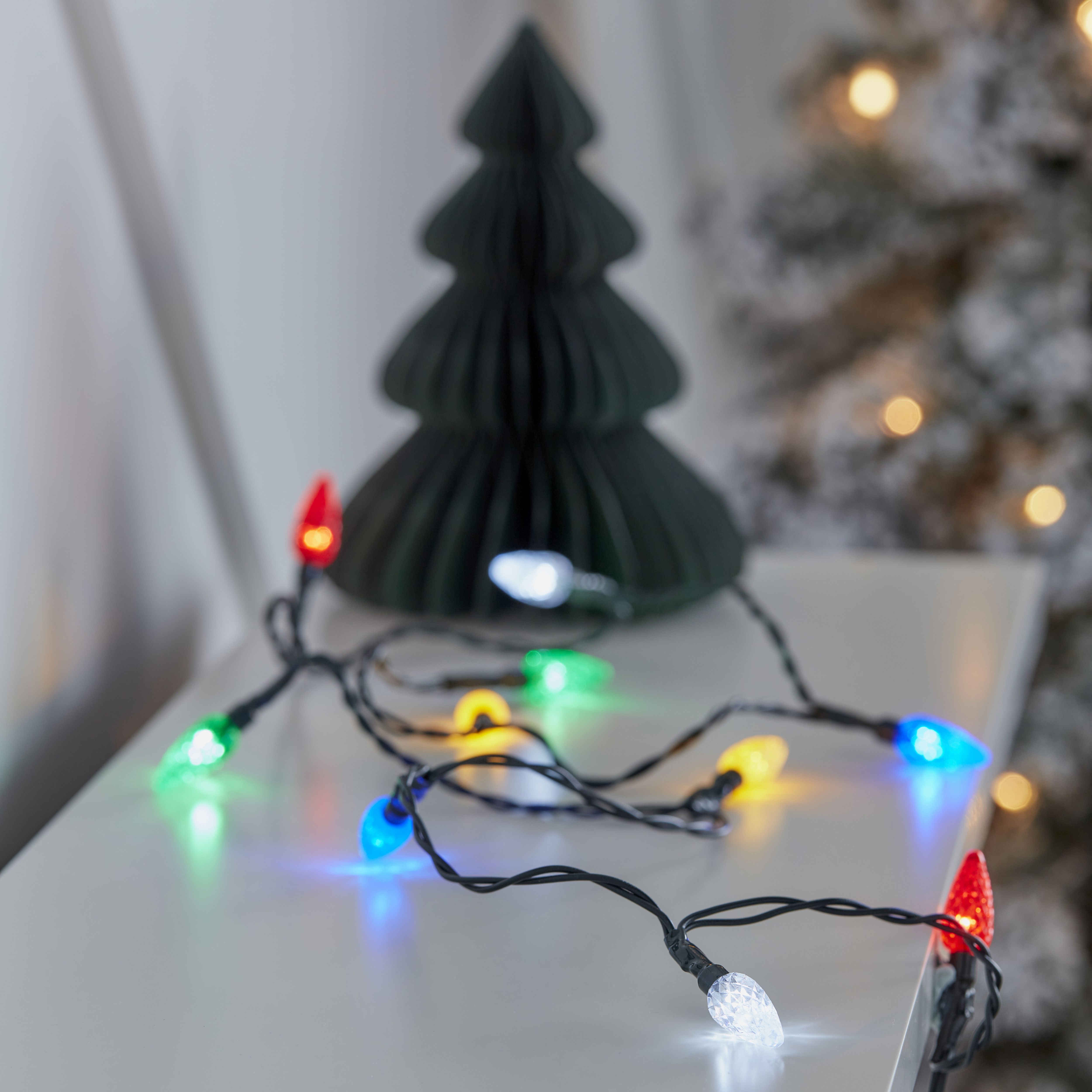 10 Multicolour LED String lights with 1.2m Green cable - 3