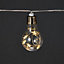 10 Warm white Bulb LED String lights Clear cable