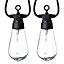 10 White Connectable Bulb LED String lights Black cable