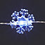 100 Ice white Snowflake wire LED String lights Silver cable