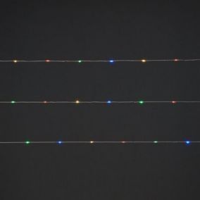 100 Multicolour LED Copper wire String lights Silver cable