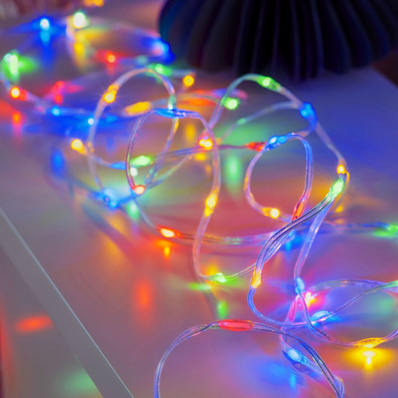 100 Multicolour LED String lights With timer function Clear cable