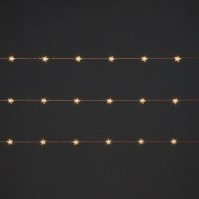 100 Warm white Star wire LED Chain lights Copper cable