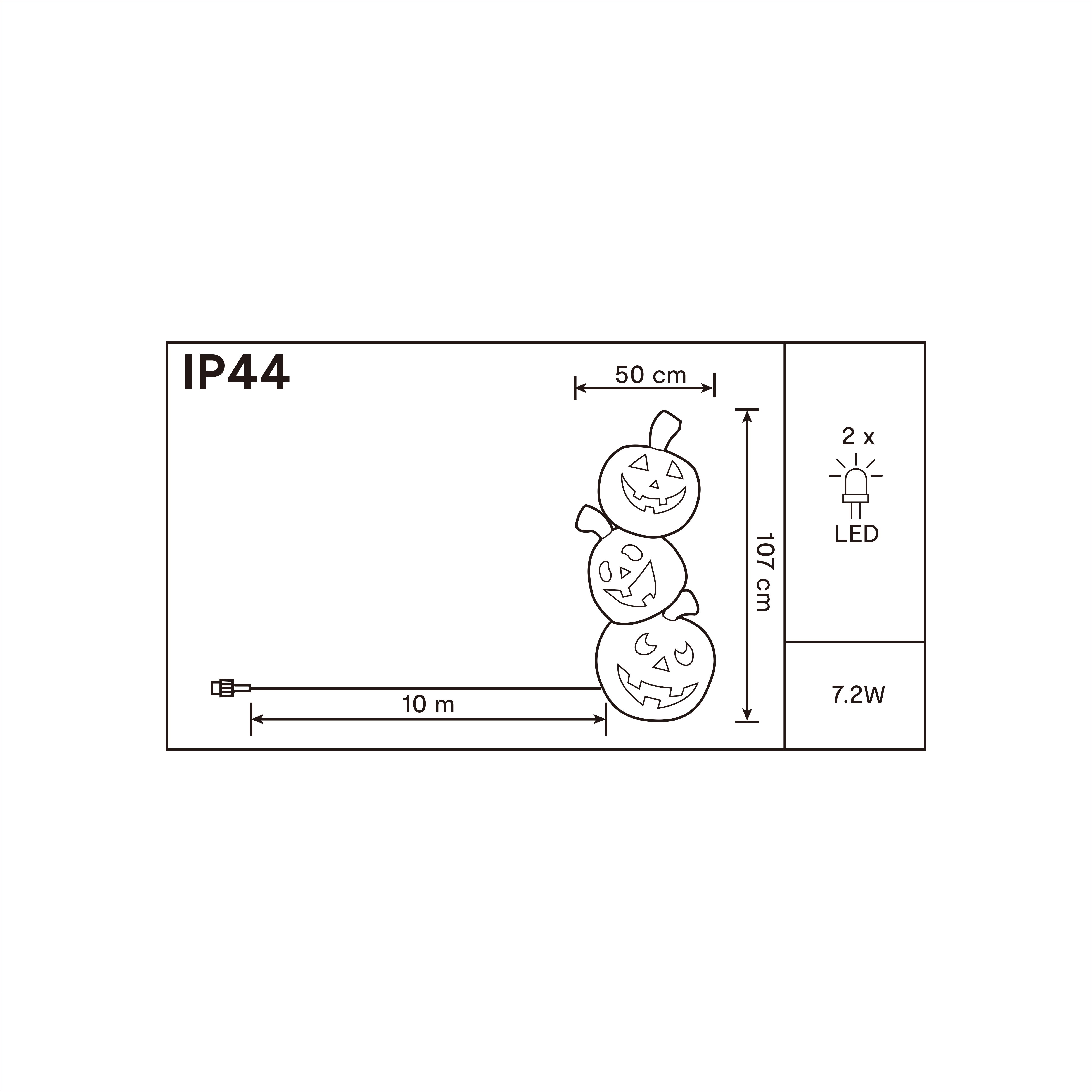 1070mm Pumpkin Inflatable with White LED - Mains-powered