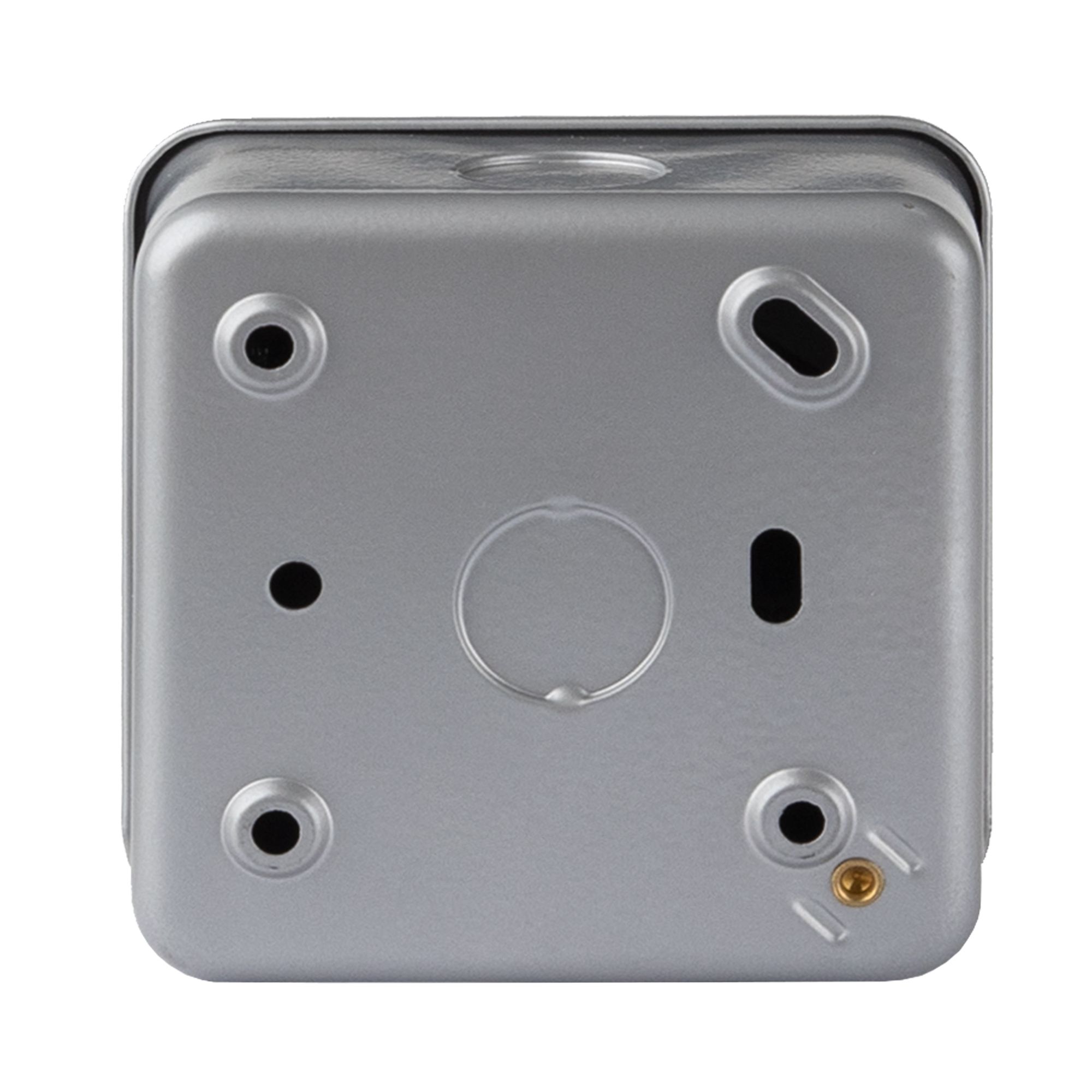 10A Grey Double 2 way Metal-clad switch with White inserts - 3
