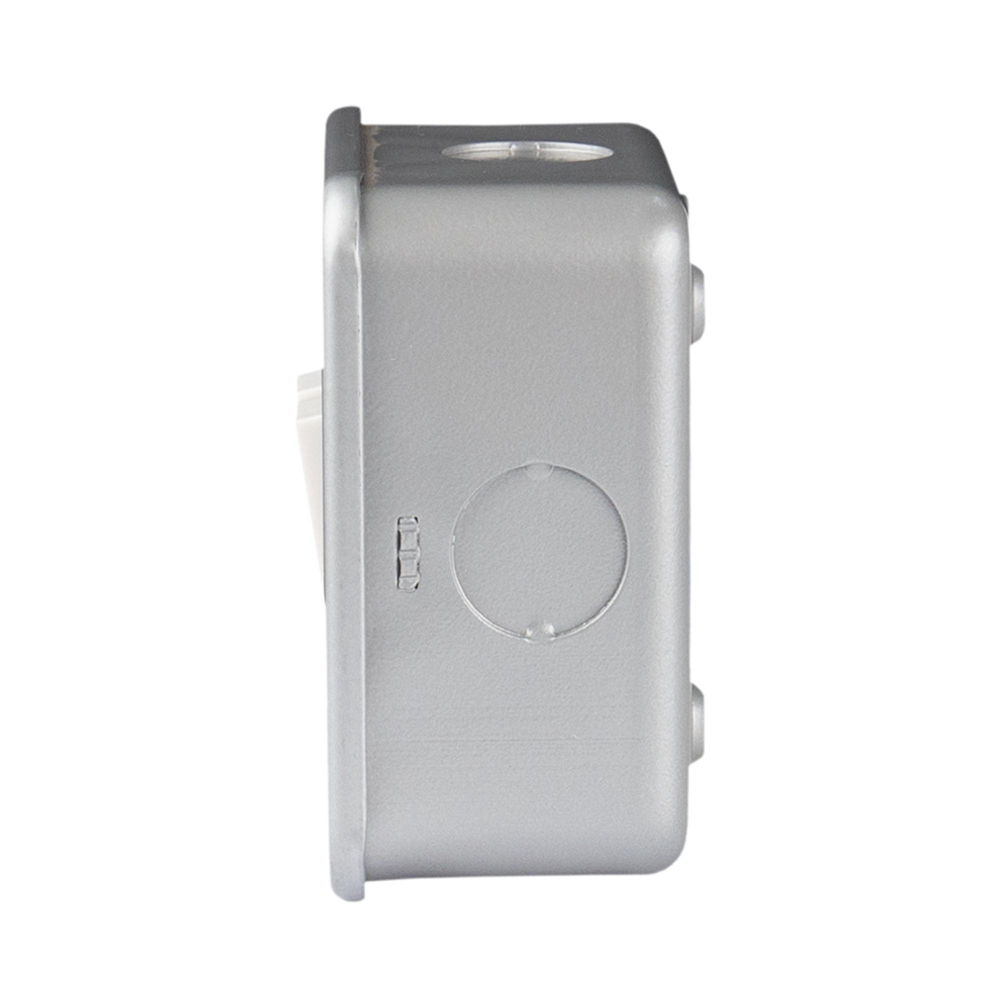 10A Grey Double 2 way Metal-clad switch with White inserts - 4
