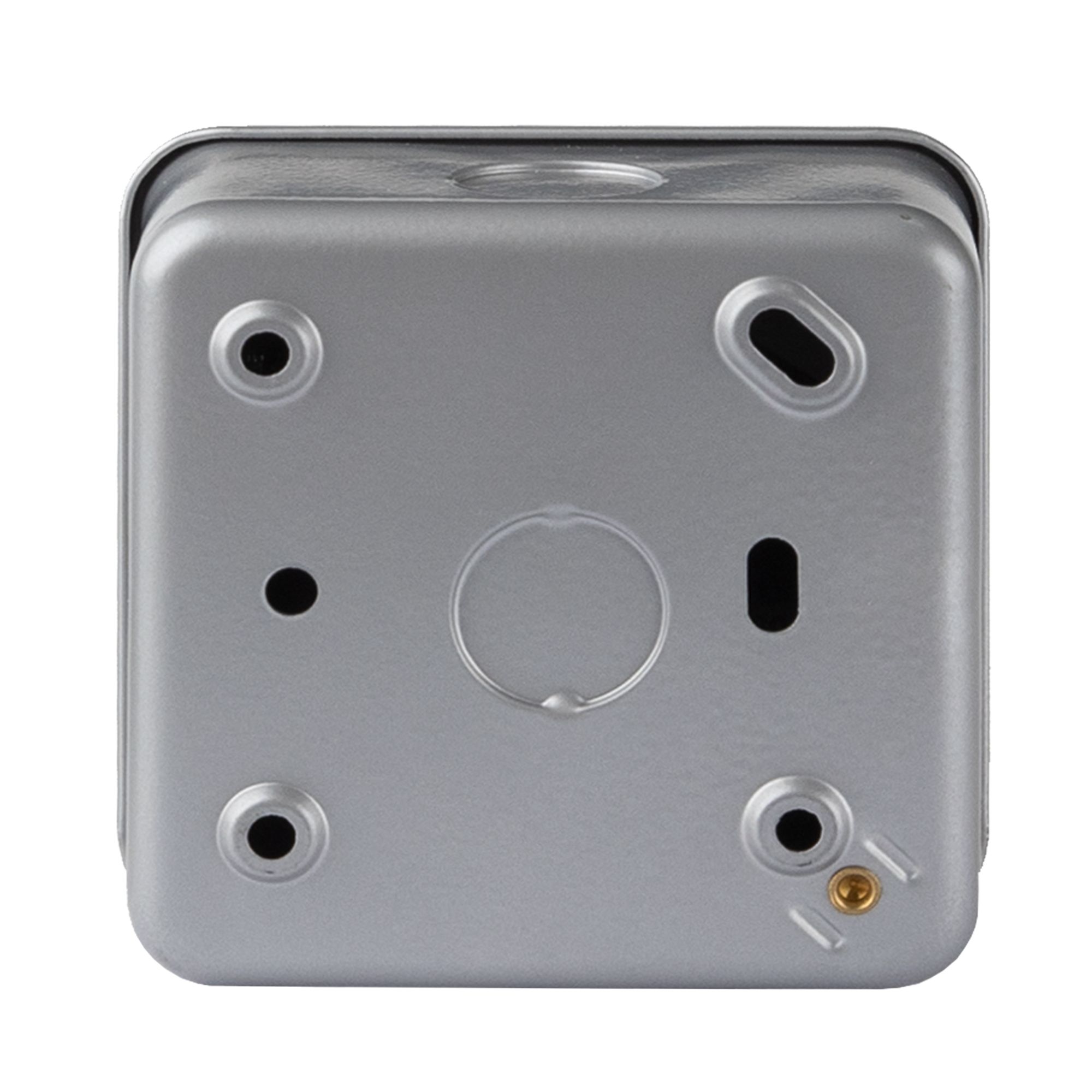 10A Grey Single 2 way Metal-clad switch with White inserts - 3