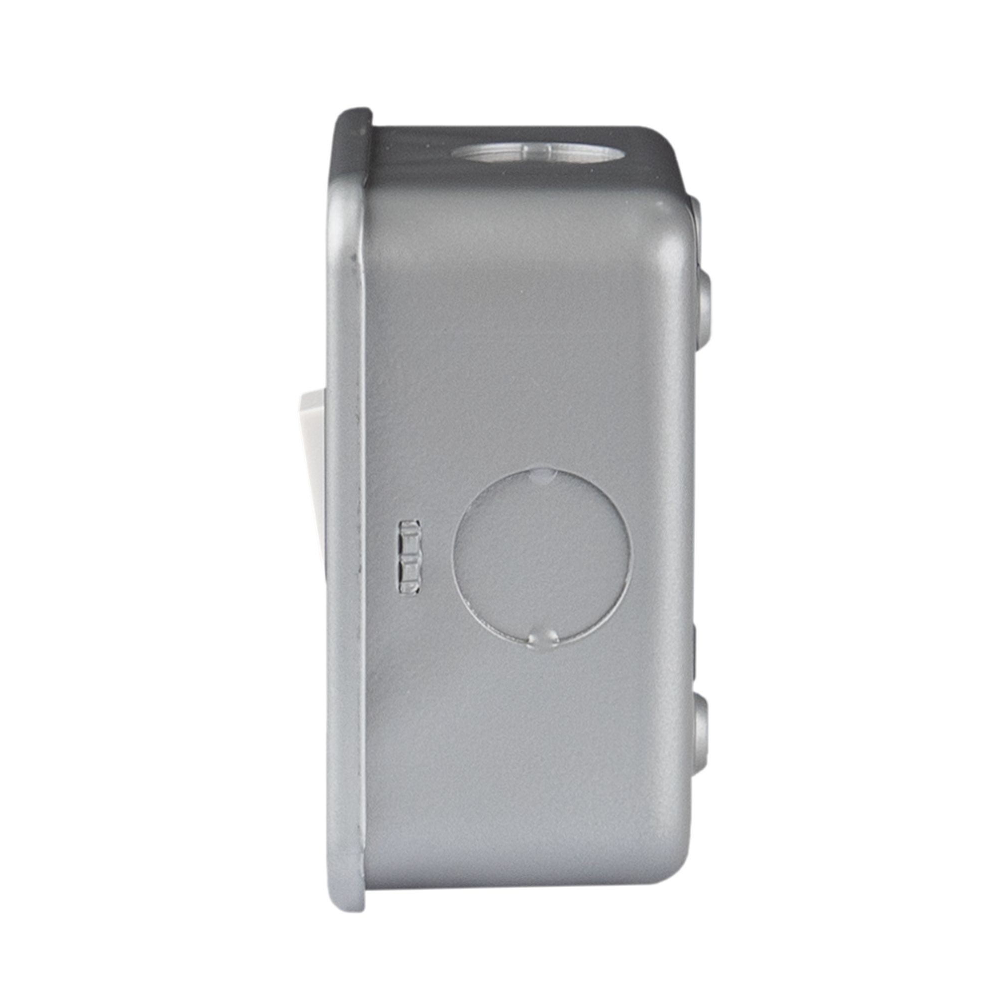 10A Grey Single 2 way Metal-clad switch with White inserts - 4
