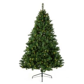 10ft Full Oregon Warm white LED Pre-lit Artificial christmas tree