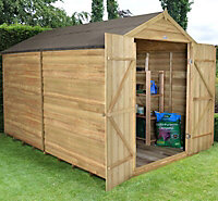 10x8 Apex Pressure treated Overlap Green Wooden Shed with floor