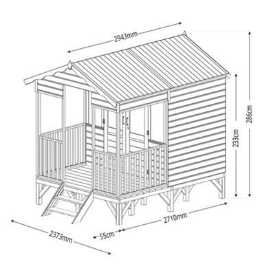 10X8 BEACH HUT ON PLATFORM HD