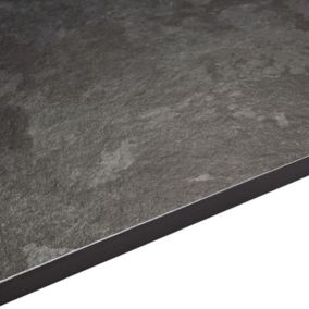 12.5mm Exilis Lave black Granite effect Square edge Laminate Worktop (L)2.4m (D)425mm