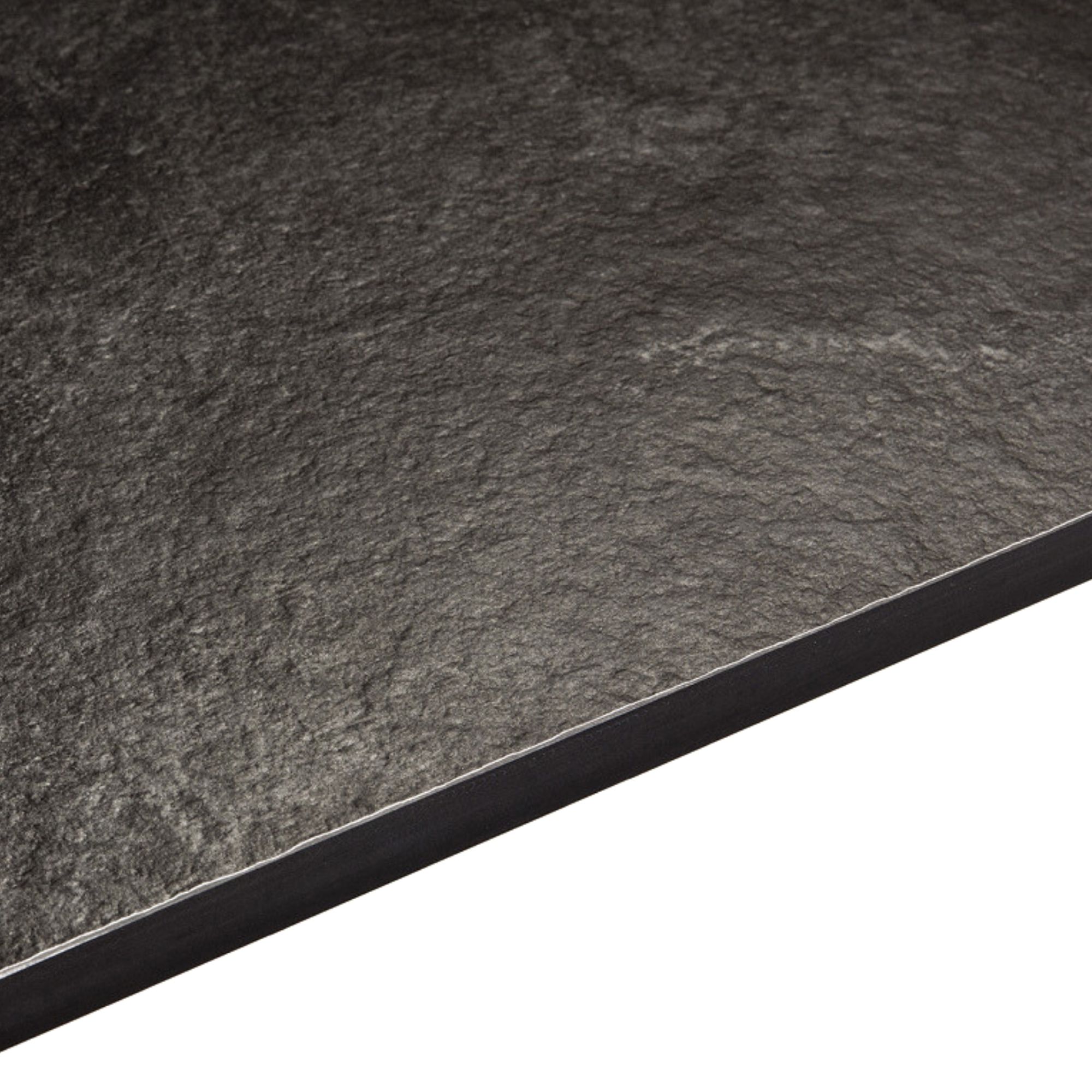 12.5mm Zinc Argente Black Slate effect Laminate Square edge Kitchen