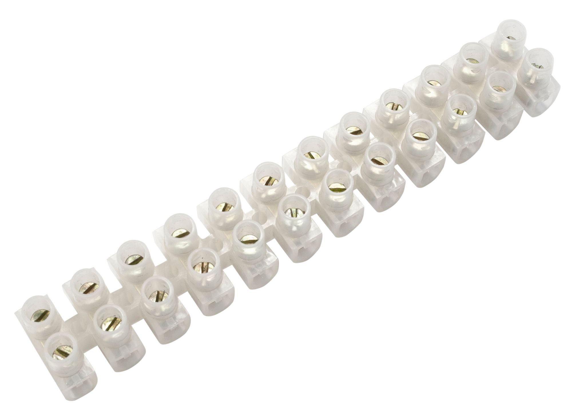 12 way 15A Plastic White Earth terminal block, Pack of 5