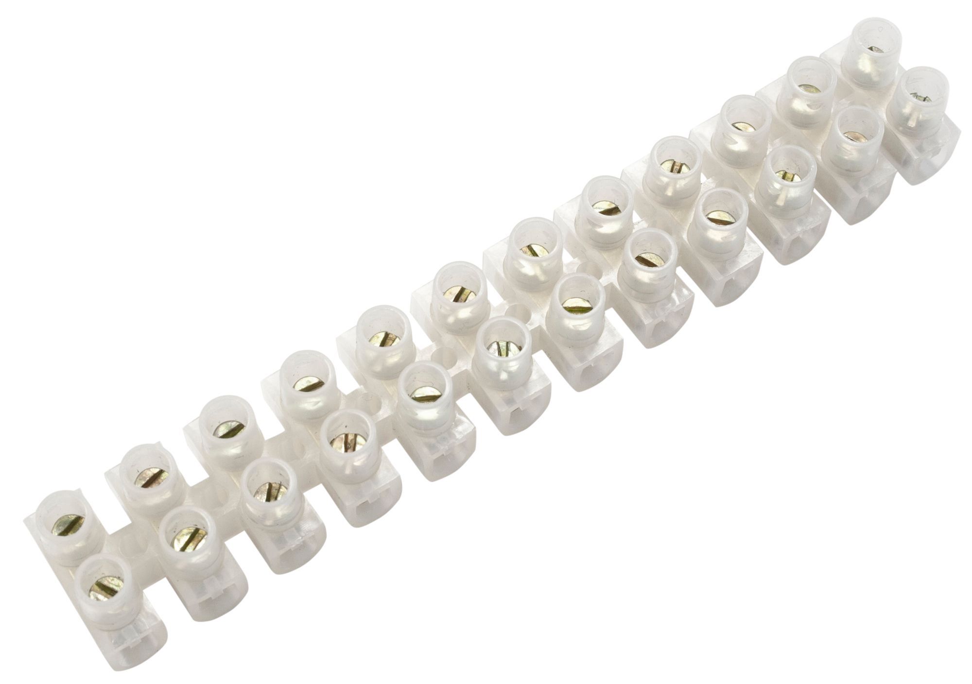 12 way 3A Plastic White Earth terminal block, Pack of 10