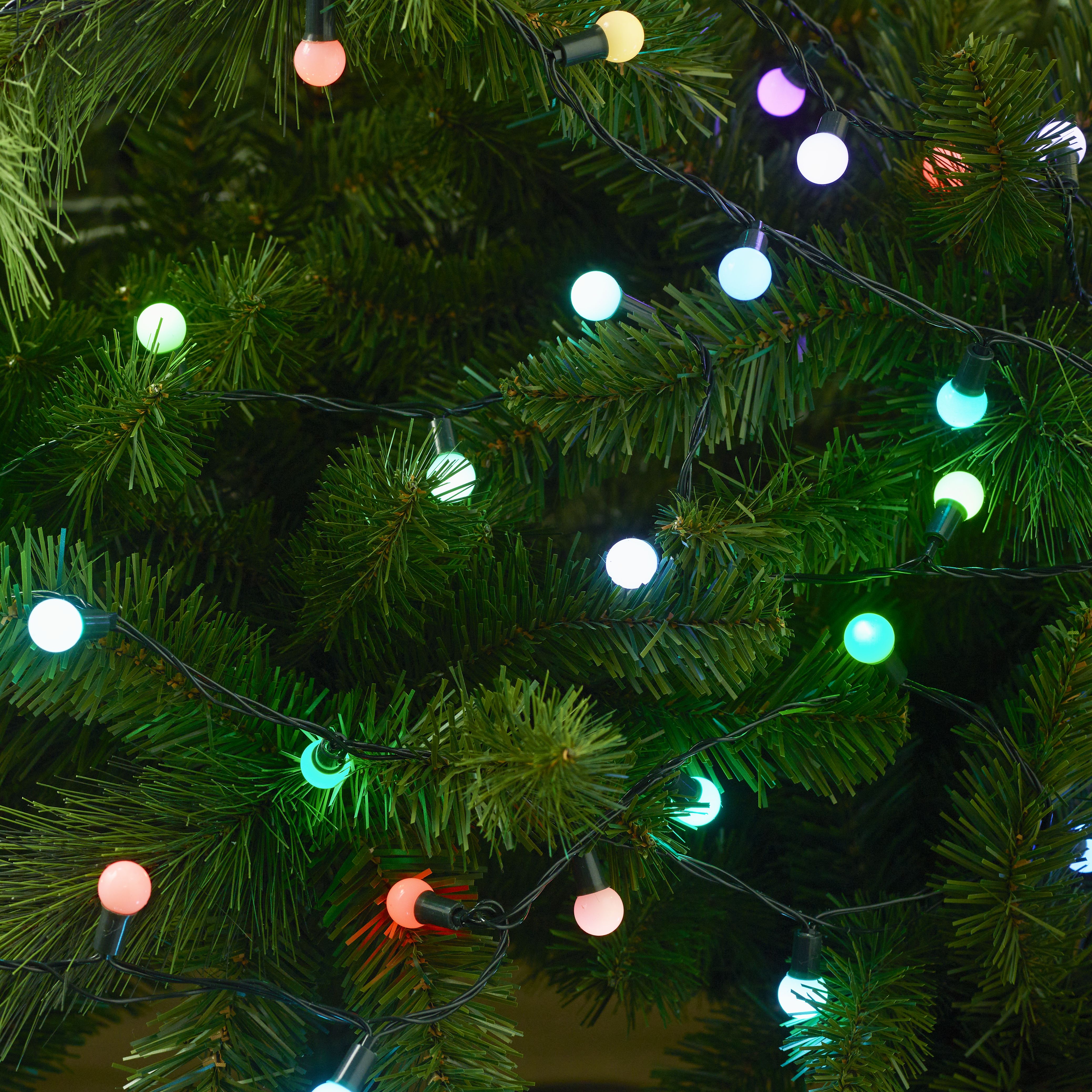 120 Colour changing Berry LED With timer String lights with 4m Green cable - 4