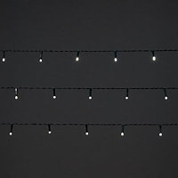 120 Ice white LED String lights Green cable