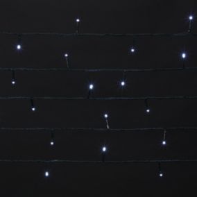 120 Ice white LED String lights with 12.2m Green cable