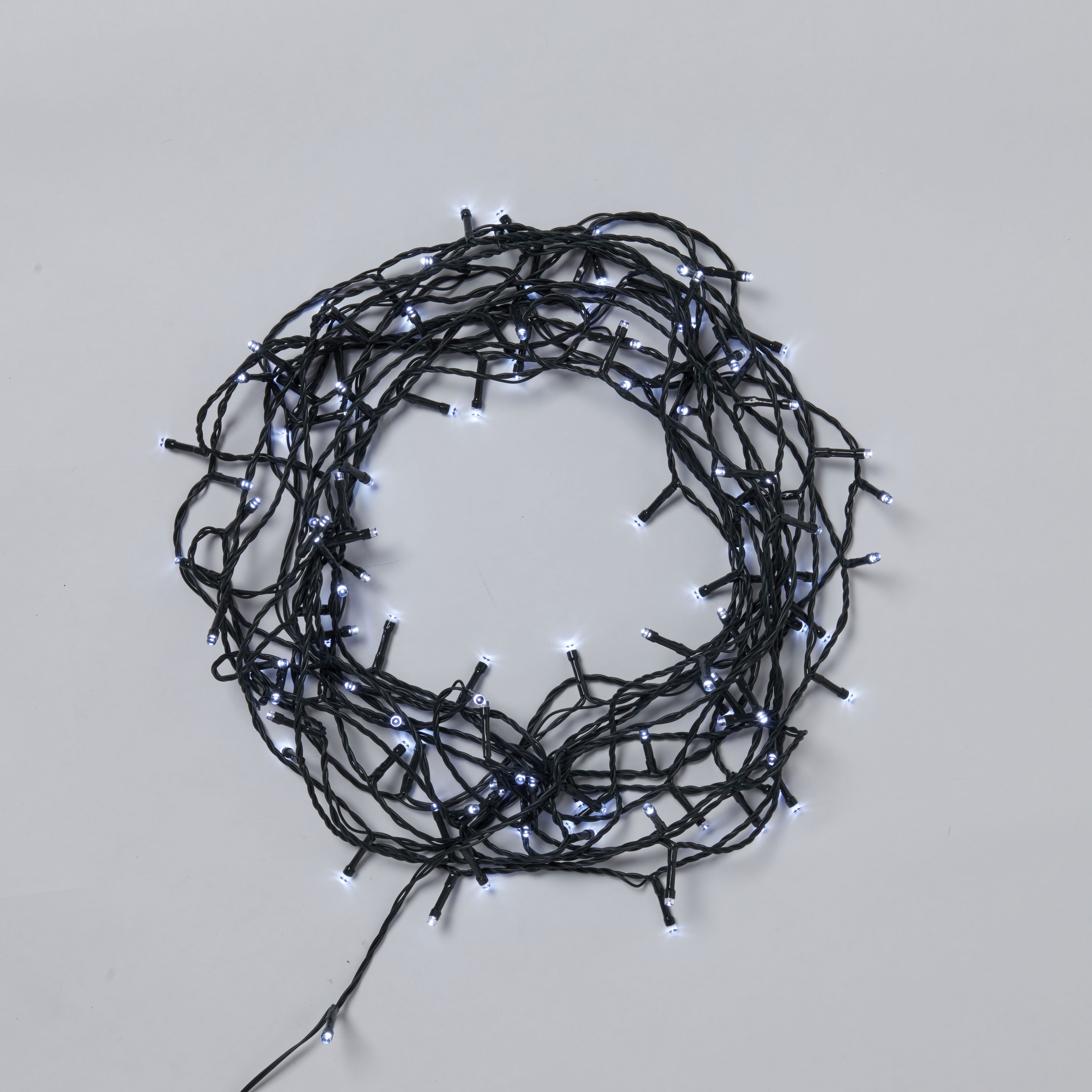 120 Ice white LED String lights With timer function Green cable