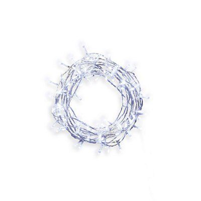 120 Ice white LED With timer String lights Clear cable - 3