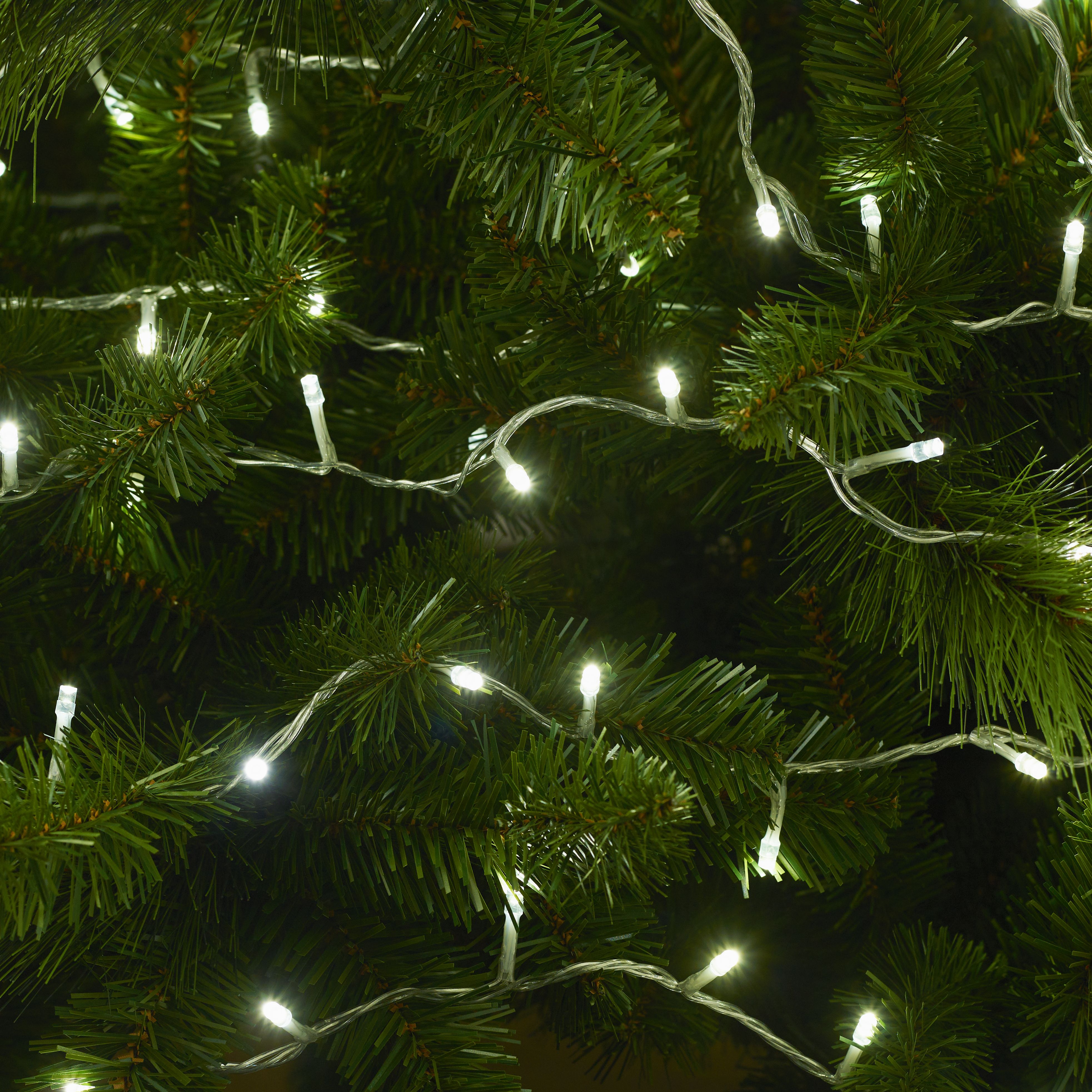 120 Ice white LED With timer String lights Clear cable - 8