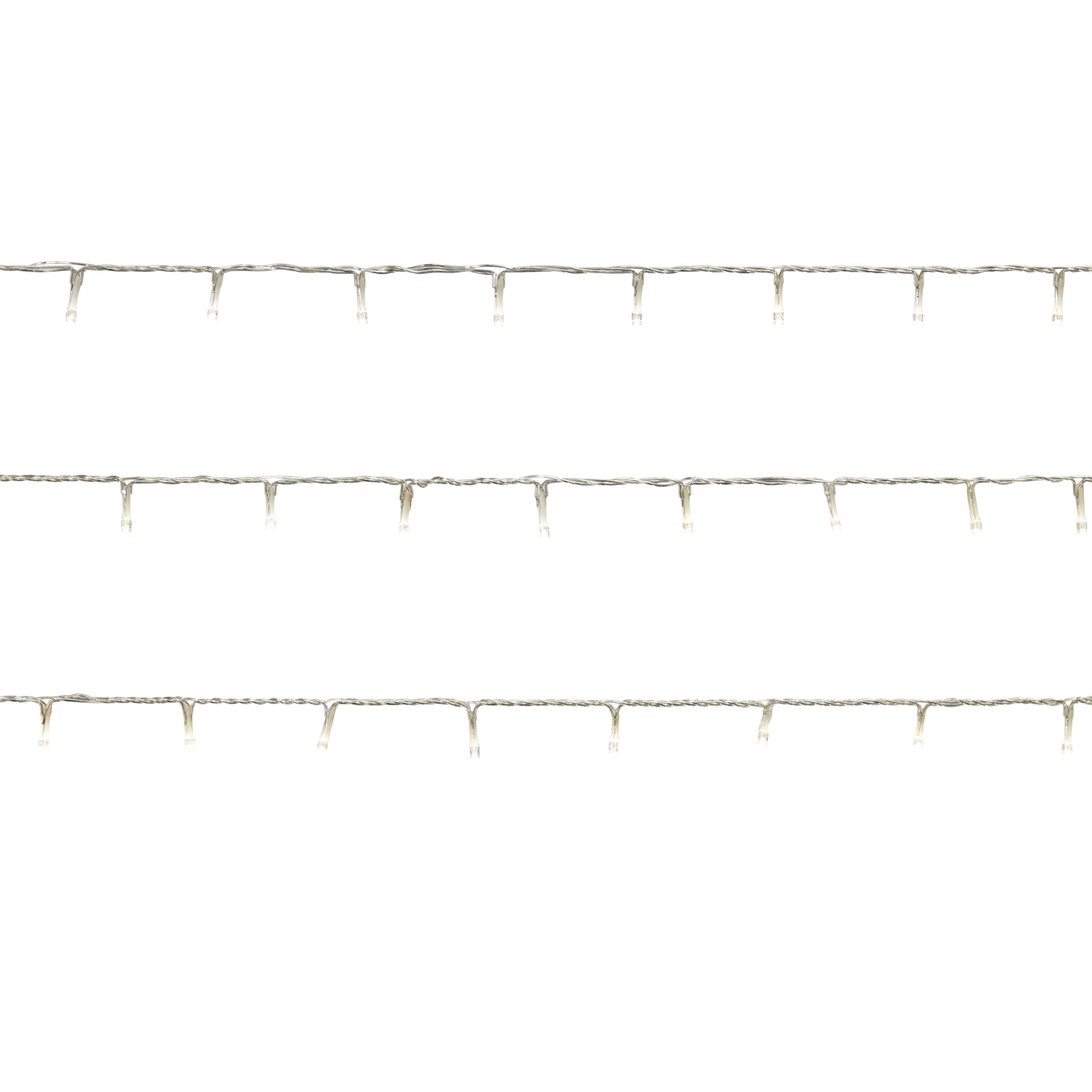 120 Ice white LED With timer String lights Clear cable