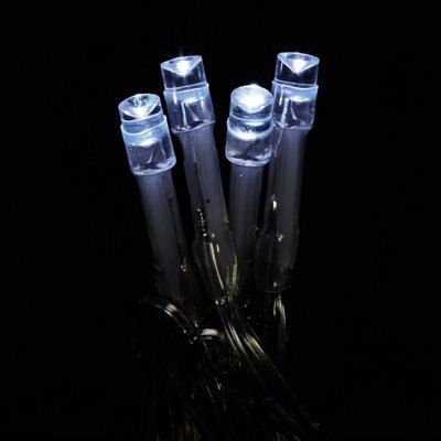 120 Ice white LED With timer String lights Clear cable - 4