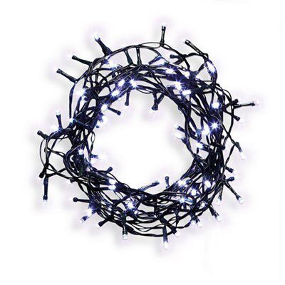 120 Ice white LED With timer String lights Green cable