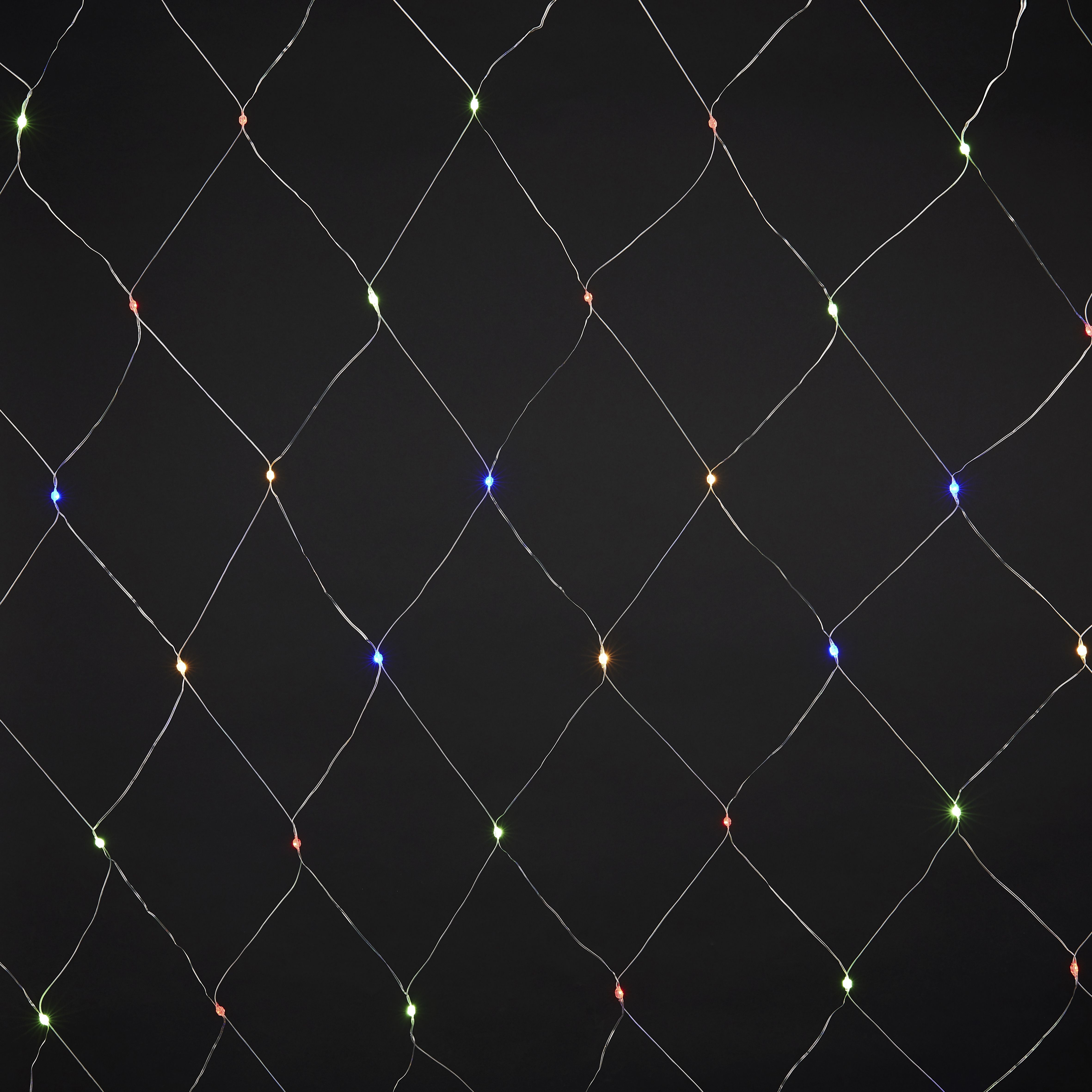 120 Multicolour LED Net light With timer Clear cable