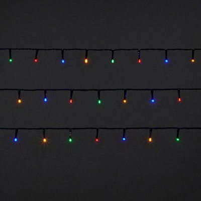 120 Multicolour LED With timer String lights Green cable