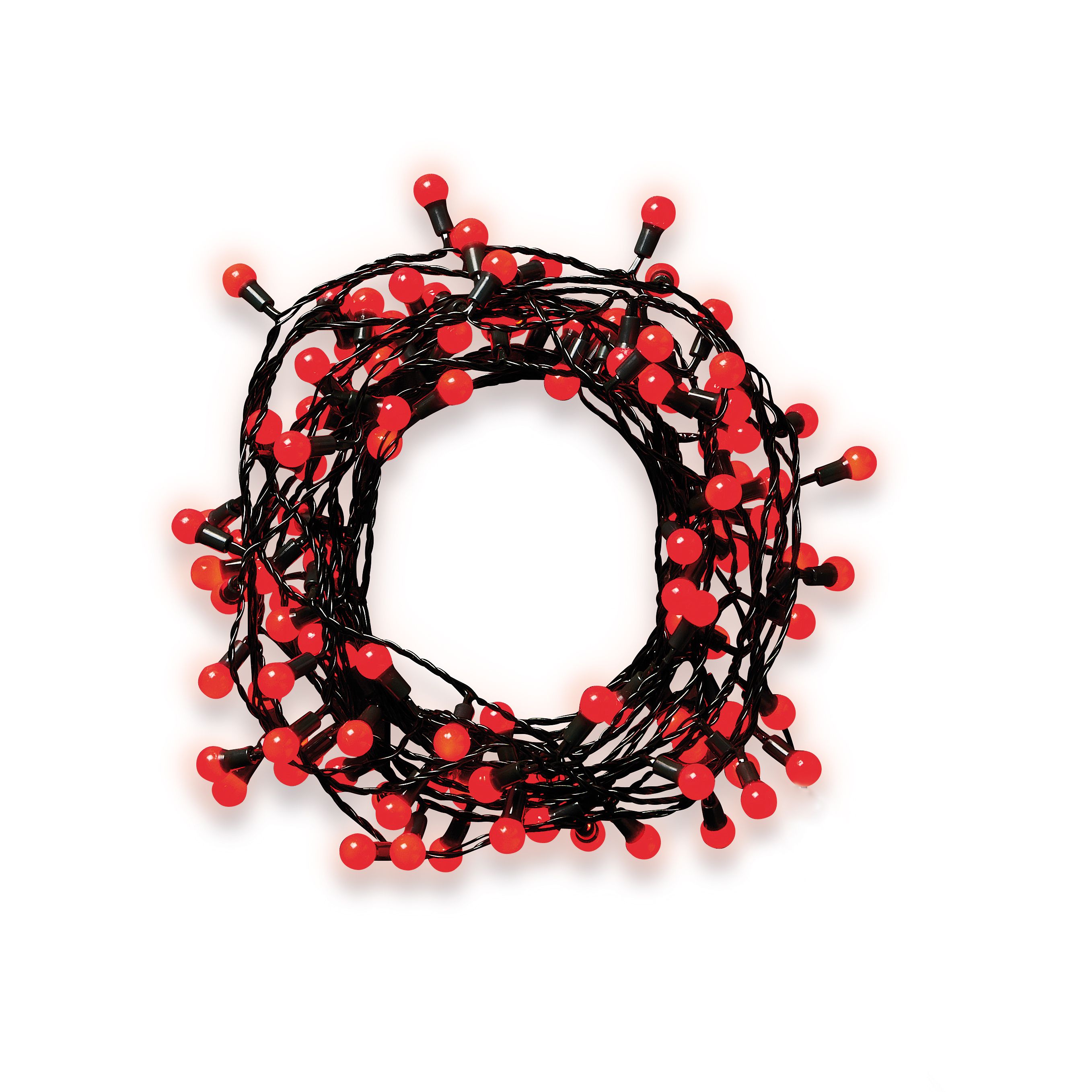 120 Red Berry LED String lights With timer function Green cable