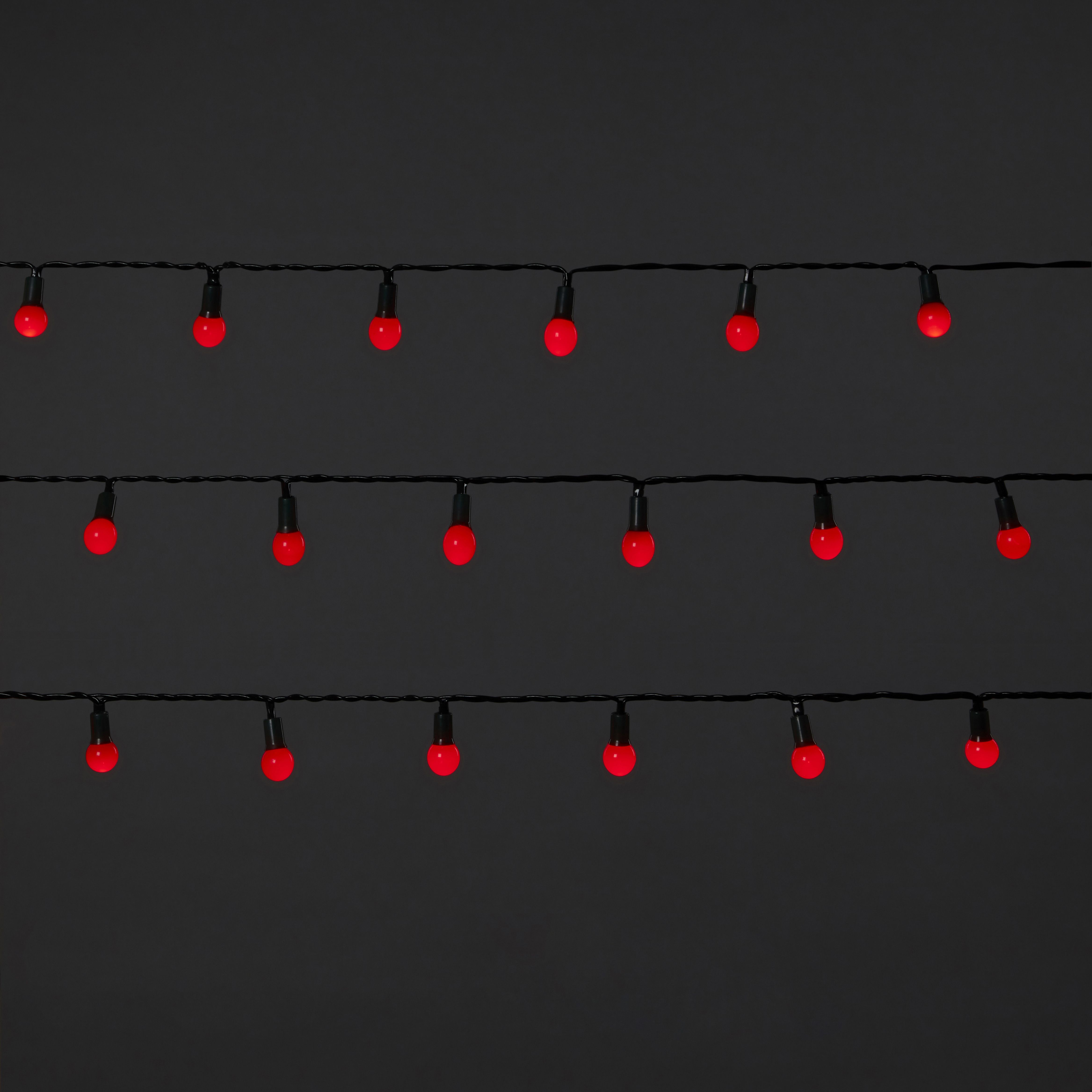 120 Red Berry LED With timer String lights with 4m Green cable