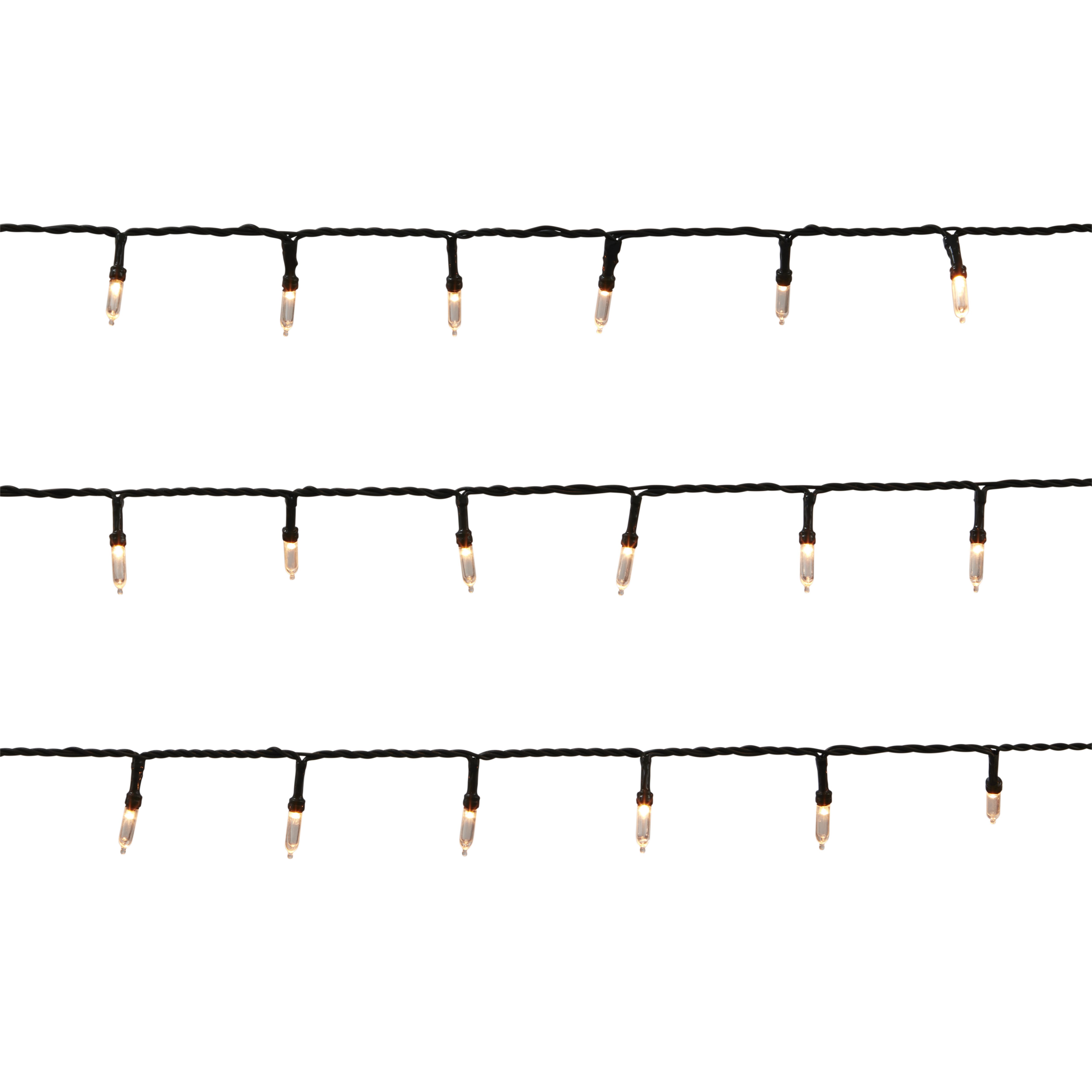 120 Warm white Fairy lights LED String lights with Green cable DIY at B&Q