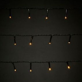 120 Warm white LED String lights Green cable