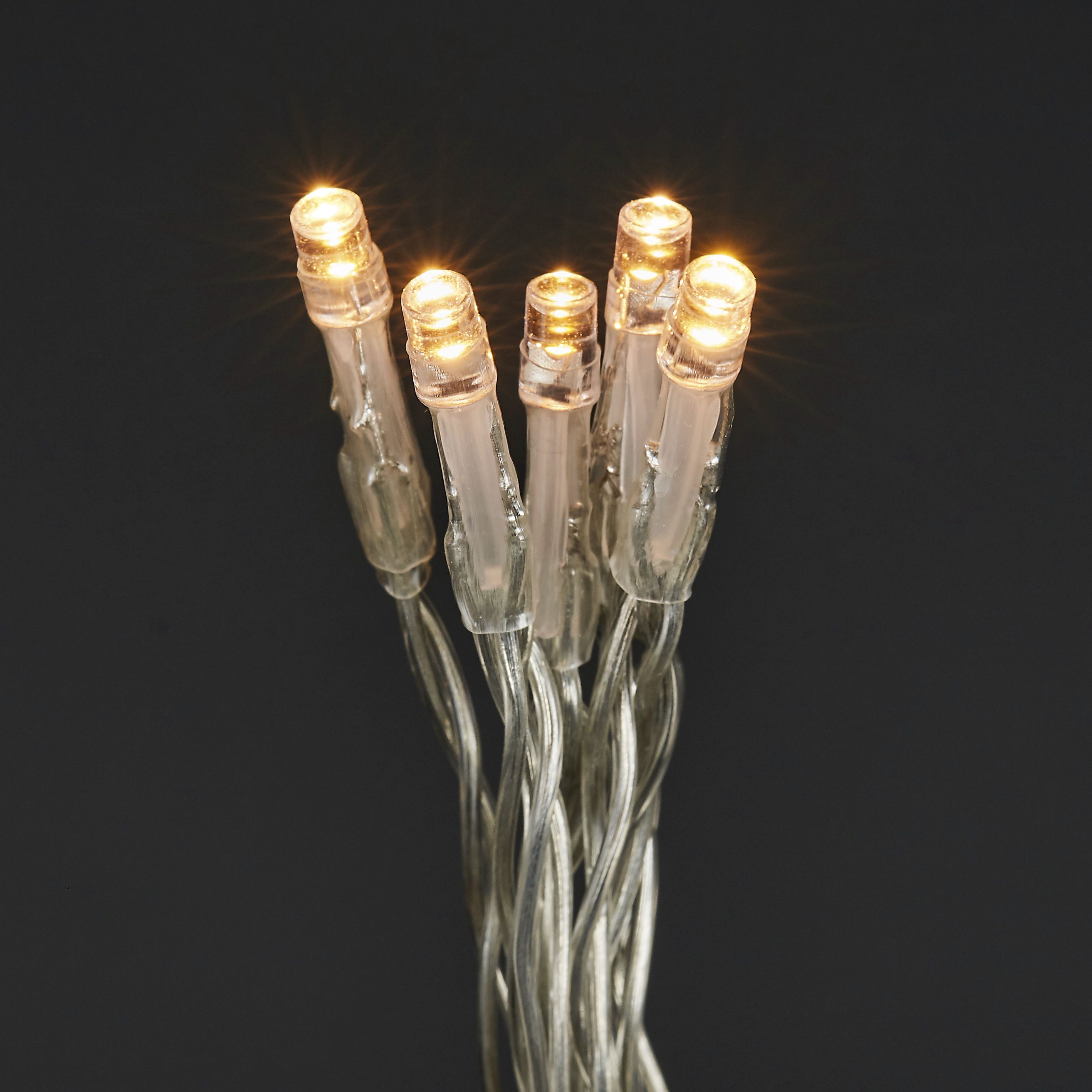 120 Warm white LED String lights with 12.2m Clear cable