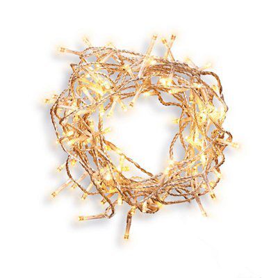 120 Warm white LED With timer String lights Clear cable