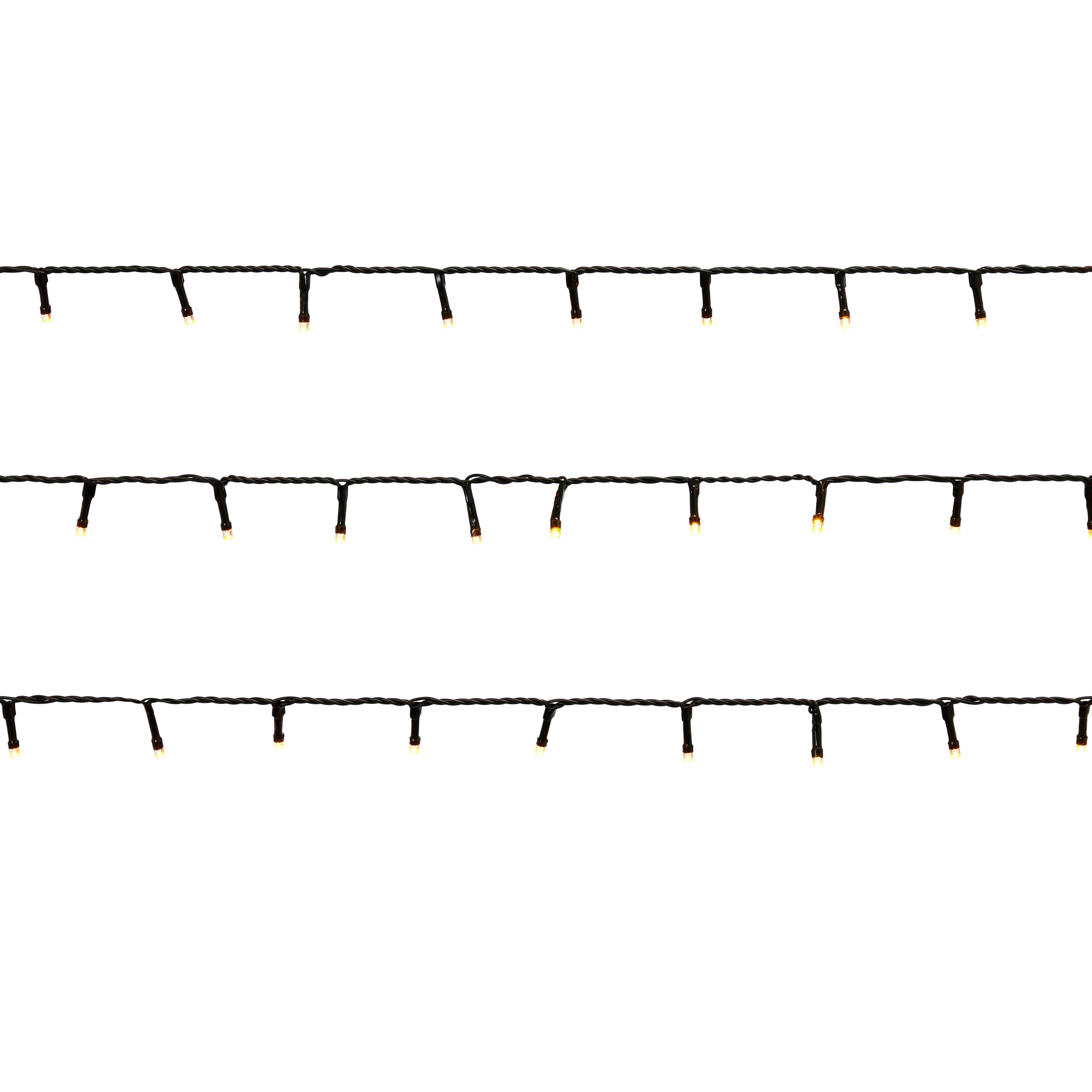 120 Warm white LED With timer String lights Green cable