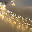 1200 Warm white LED Cluster string light Silver cable