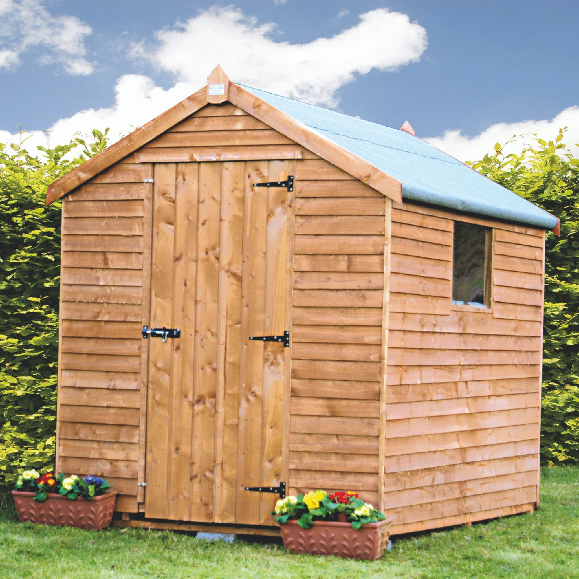 12x6 rustic apex overlap wooden shed base included diy