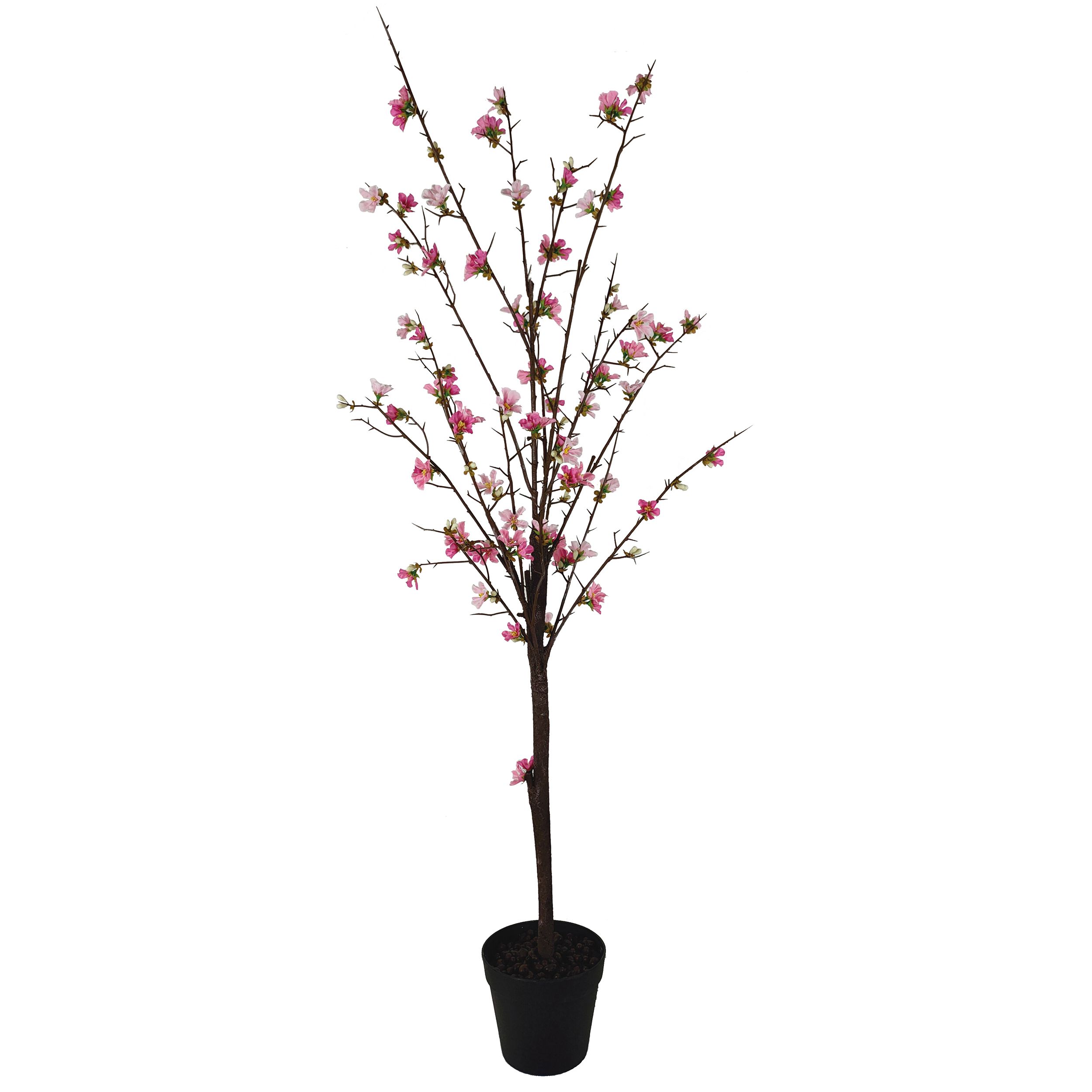 130cm Peach Blossom tree Artificial plant in Black Pot